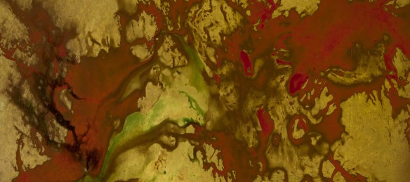 Hémorragie 16x36 sur aluminium brossé